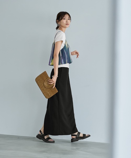 STYLE DELI（スタイルデリ）の「カバー効果抜群のマキシ丈ナロースカート（スカート・レディース・チャコールグレー/ブラック・01/02）」の11枚目の写真