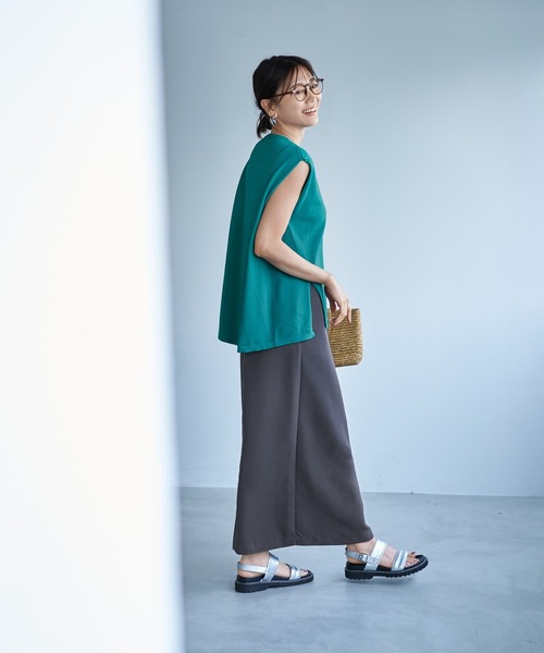 STYLE DELI（スタイルデリ）の「カバー効果抜群のマキシ丈ナロースカート（スカート・レディース・チャコールグレー/ブラック・01/02）」の4枚目の写真