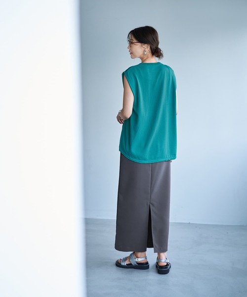 STYLE DELI（スタイルデリ）の「カバー効果抜群のマキシ丈ナロースカート（スカート・レディース・チャコールグレー/ブラック・01/02）」の3枚目の写真