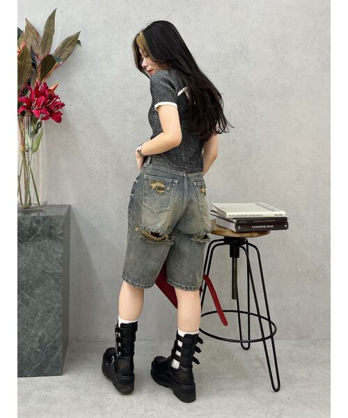 EVRIS（エヴリス）の「バイカラープレーティングバックオープンニット（ニット/セーター・レディース・イエロー/ブラック/ブルー・FREE）」の15枚目の写真