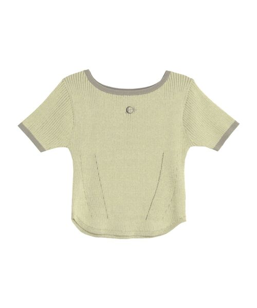 EVRIS（エヴリス）の「バイカラープレーティングバックオープンニット（ニット/セーター・レディース・イエロー/ブラック/ブルー・FREE）」の9枚目の写真