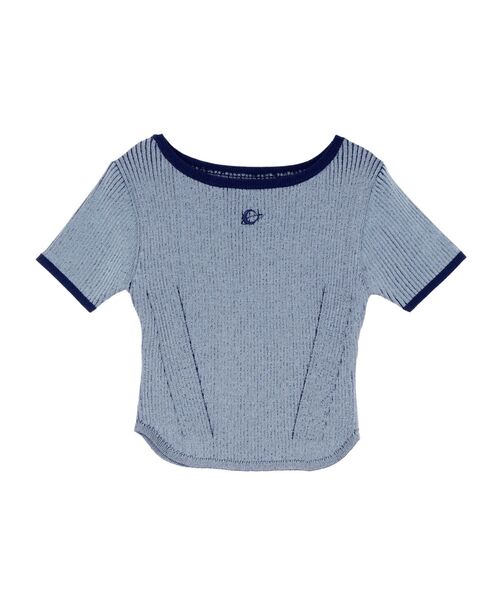 EVRIS（エヴリス）の「バイカラープレーティングバックオープンニット（ニット/セーター・レディース・イエロー/ブラック/ブルー・FREE）」の10枚目の写真