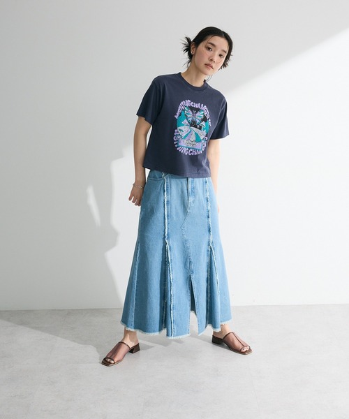 Sugar spoon（シュガースプーン）の「・SUGAR SPOON デニムマーメイドスカート（スカート・レディース・ブラック/インディゴブルー・FREE）」の4枚目の写真