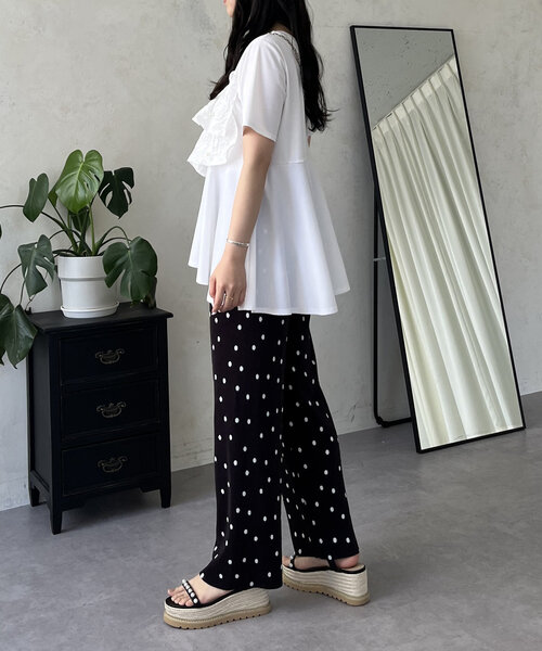 prose verse（プロズヴェール）の「ポケット付きランダムドットプリーツパンツ（その他パンツ・レディース・ブラック・MEDIUM/PM/TM）」の8枚目の写真