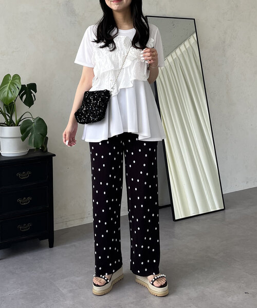 prose verse（プロズヴェール）の「ポケット付きランダムドットプリーツパンツ（その他パンツ・レディース・ブラック・MEDIUM/PM/TM）」の11枚目の写真