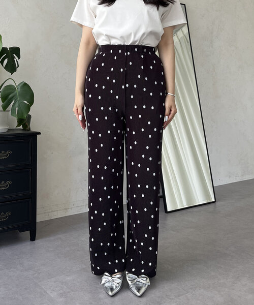 prose verse（プロズヴェール）の「ポケット付きランダムドットプリーツパンツ（その他パンツ・レディース・ブラック・MEDIUM/PM/TM）」の12枚目の写真