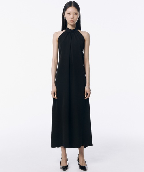 BACK DRAPE NARROW DRESS/バックドレープナロードレス