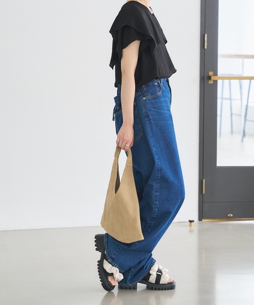 LE TALON（ルタロン）の「KARIN TAKUBO×LE TALONフリルクロススリングバックサンダル（サンダル・レディース・ブラック/アイボリー/カーキ・SMALL/MEDIUM/LARGE/X-LARGE）」の15枚目の写真