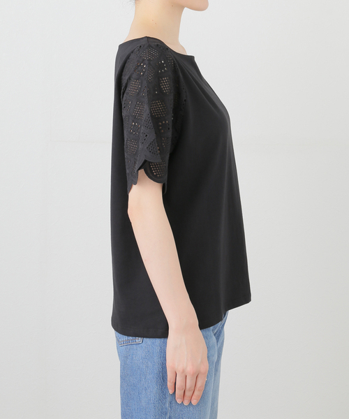 SLOBE IENA（スローブイエナ）の「レースコンビプルオーバー（Tシャツ