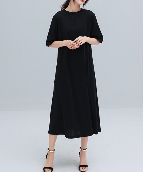 Coo+i（クーイ）の「バック切り替え半袖ワンピース（ワンピース・レディース・ブラック・FREE）」の10枚目の写真