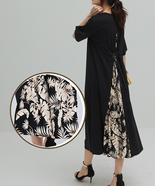 Coo+i（クーイ）の「バック切り替え半袖ワンピース（ワンピース・レディース・ブラック・FREE）」の6枚目の写真