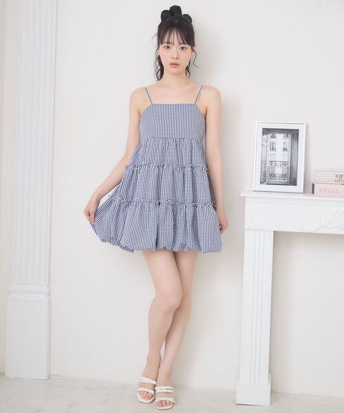 ems excite(エムズエキサイト)の「バルーンミニキャミOP(ワンピース・レディース・ホワイト/レッド系その他2/ブラック/ブルー系その他2・FREE)」の8枚目の写真