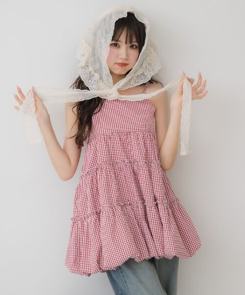 ems excite(エムズエキサイト)の「バルーンミニキャミOP(ワンピース・レディース・ホワイト/レッド系その他2/ブラック/ブルー系その他2・FREE)」の17枚目の写真