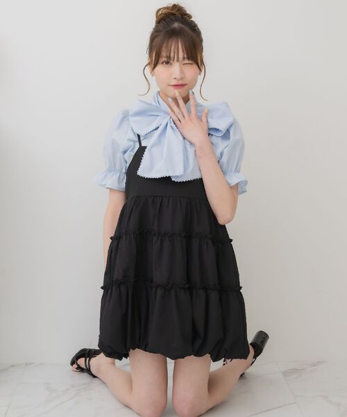 ems excite(エムズエキサイト)の「バルーンミニキャミOP(ワンピース・レディース・ホワイト/レッド系その他2/ブラック/ブルー系その他2・FREE)」の7枚目の写真