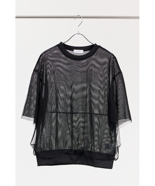 SALE30%OFF アガウド AGAWD トップス 25春夏 Mesh Layered Pullover メッシュレイヤードプルオーバー ミドル丈 半袖 シアー 透け感 チュール 2225-6010 SALE30%OFF】【即納】 アガウド AGAWD トップス 25春夏 Mesh