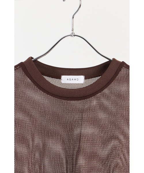 tシャツ 「 AGAWD / アガウド 」Mesh Layered Pullover / メッシュレイヤードプルオーバー　 レディース メンズ AGAWD / アガウド 】Mesh Layered Pullover / メッシュ
