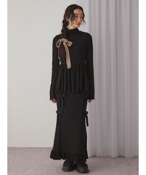 merry jenny（メリージェニー）の「Puffer ribbon sabot（サンダル・レディース・ブラウン/ブラック・MEDIUM/LARGE）」の8枚目の写真