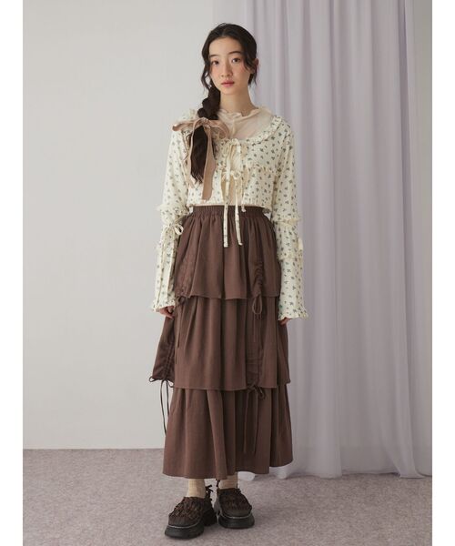 merry jenny（メリージェニー）の「Puffer ribbon sabot（サンダル・レディース・ブラウン/ブラック・MEDIUM/LARGE）」の13枚目の写真