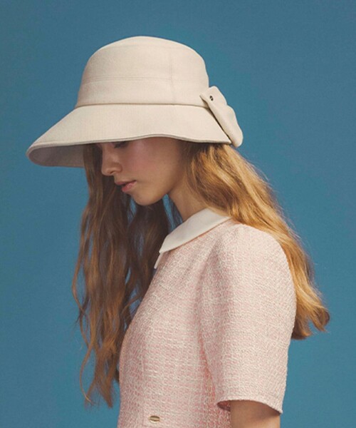 TOCCA（トッカ）の「RIBBON KNOT WOOLY BUCKETHAT バケットハット（ハット・レディース・アイボリー系/ライトグレー系/ブラック系・F）」の18枚目の写真