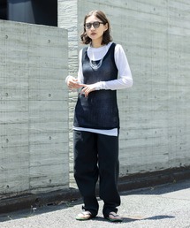 エスロー ESLOW *ドローストリングブラウス*2ネイビー長袖ロングスリーブシャツプルオーバー(33-2409-11)【60J42】 ESLOW エスロー *ドローストリングブラウス*2ネイビー長袖ロング