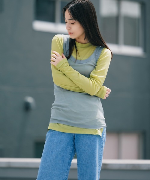 tシャツ ESLOW/エスロー  LAYERED TOP レイヤードトップ ノースリーブ レディース ESLOW/エスロー LAYERED TOP レイヤードトップ ノースリーブ（T