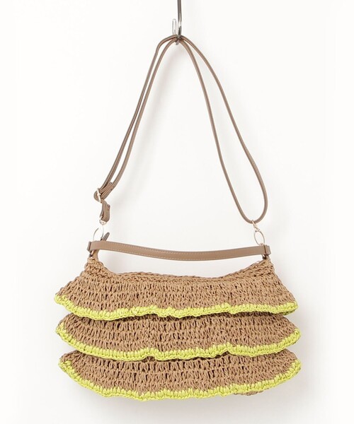 fredy emue（フレディエミュ）の「フリルペーパー2WAYショルダーバッグ（かごバッグ・レディース・ブラック系その他3/イエロー系その他3・FREE）」の12枚目の写真