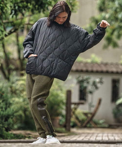 CAMBIO（カンビオ）の「mp13812- Sheep Like Boa Synthetic Leather Side Zip Jogger Pants レザージョガーパンツ（その他パンツ・メンズ・オリーブ×ブラック/ブラック×ホワイト/ブラック×ブラック・S/M/L）」の15枚目の写真