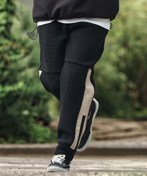CAMBIO（カンビオ）の「mp13812- Sheep Like Boa Synthetic Leather Side Zip Jogger Pants レザージョガーパンツ（その他パンツ・メンズ・オリーブ×ブラック/ブラック×ホワイト/ブラック×ブラック・S/M/L）」の17枚目の写真