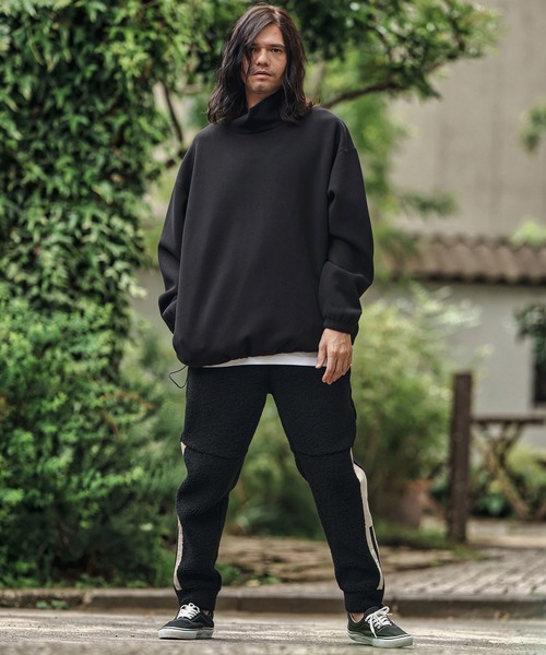 CAMBIO（カンビオ）の「mp13812- Sheep Like Boa Synthetic Leather Side Zip Jogger Pants レザージョガーパンツ（その他パンツ・メンズ・オリーブ×ブラック/ブラック×ホワイト/ブラック×ブラック・S/M/L）」の19枚目の写真