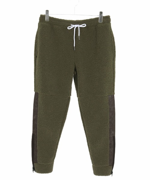 CAMBIO（カンビオ）の「mp13812- Sheep Like Boa Synthetic Leather Side Zip Jogger Pants レザージョガーパンツ（その他パンツ・メンズ・オリーブ×ブラック/ブラック×ホワイト/ブラック×ブラック・S/M/L）」の22枚目の写真