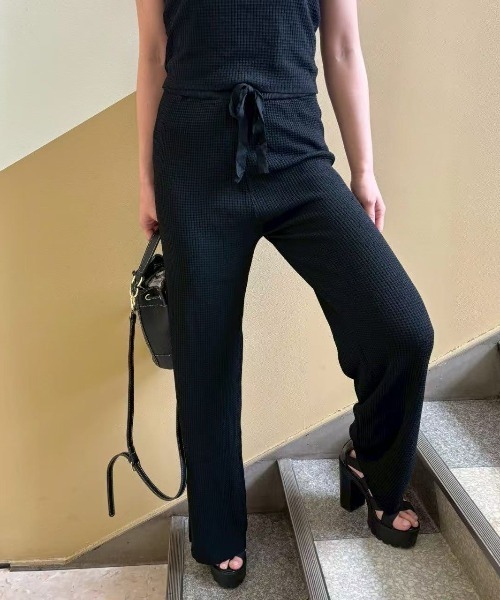 LETee(レティー)の「ワッフル素材のタンクトップ&パンツ セットアップ(セットアップ・レディース・グレー/ブラック/ブラウン・FREE)」の11枚目の写真
