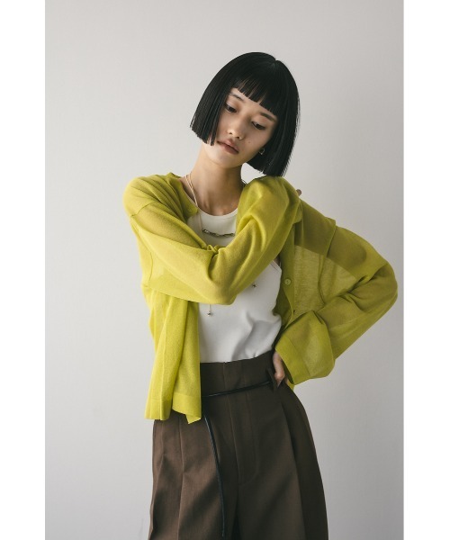 STYLEMIXER(スタイルミキサー)の「ウォッシャブルリネンニットカーディガン(カーディガン/ボレロ・レディース・ホワイト/ライム/ブラック・FREE)」の10枚目の写真