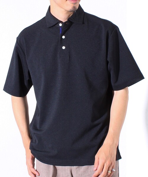 GLOSTER（グロスター）の「”速乾性・ストレッチ性・抗ピリング性・耐洗濯性” PERFECTEX ハイツイストカノコテープポロ（ポロシャツ・メンズ・ブラック/グレイッシュブルー/ホワイト・S/M/L）」の3枚目の写真