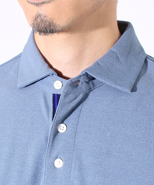 GLOSTER（グロスター）の「”速乾性・ストレッチ性・抗ピリング性・耐洗濯性” PERFECTEX ハイツイストカノコテープポロ（ポロシャツ・メンズ・ブラック/グレイッシュブルー/ホワイト・S/M/L）」の4枚目の写真