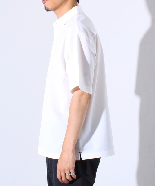 GLOSTER（グロスター）の「”速乾性・ストレッチ性・抗ピリング性・耐洗濯性” PERFECTEX ハイツイストカノコテープポロ（ポロシャツ・メンズ・ブラック/グレイッシュブルー/ホワイト・S/M/L）」の12枚目の写真