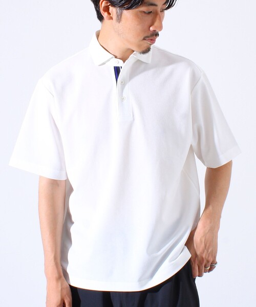 GLOSTER（グロスター）の「”速乾性・ストレッチ性・抗ピリング性・耐洗濯性” PERFECTEX ハイツイストカノコテープポロ（ポロシャツ・メンズ・ブラック/グレイッシュブルー/ホワイト・S/M/L）」の17枚目の写真