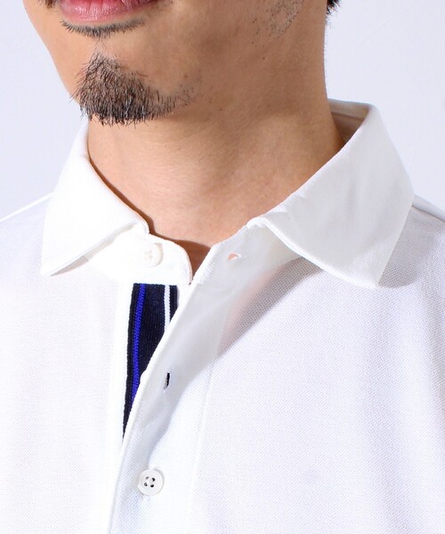 GLOSTER（グロスター）の「”速乾性・ストレッチ性・抗ピリング性・耐洗濯性” PERFECTEX ハイツイストカノコテープポロ（ポロシャツ・メンズ・ブラック/グレイッシュブルー/ホワイト・S/M/L）」の18枚目の写真
