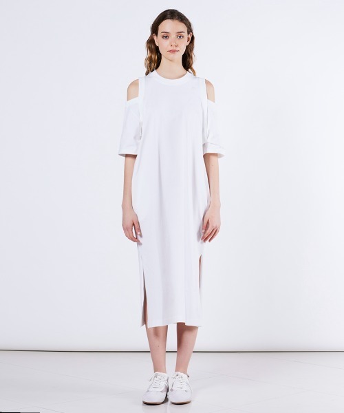 DOUBLE STANDARD CLOTHING(ダブルスタンダードクロージング)の「強撚カットアウトワンピース(ワンピース・レディース・ブラウン/オフホワイト・38/36)」の8枚目の写真