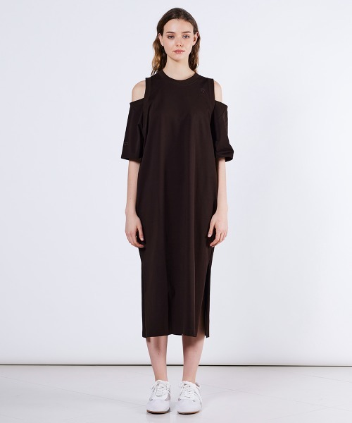 DOUBLE STANDARD CLOTHING(ダブルスタンダードクロージング)の「強撚カットアウトワンピース(ワンピース・レディース・ブラウン/オフホワイト・38/36)」の9枚目の写真