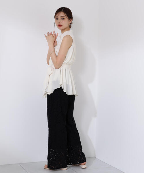 PROPORTION BODY DRESSING(プロポーションボディドレッシング)の「<E>レースワイドパンツ / 1215237700(その他パンツ・レディース・ブラック/ホワイト・SMALL/MEDIUM)」の4枚目の写真