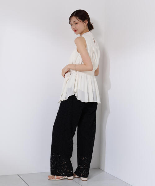 PROPORTION BODY DRESSING(プロポーションボディドレッシング)の「<E>レースワイドパンツ / 1215237700(その他パンツ・レディース・ブラック/ホワイト・SMALL/MEDIUM)」の6枚目の写真