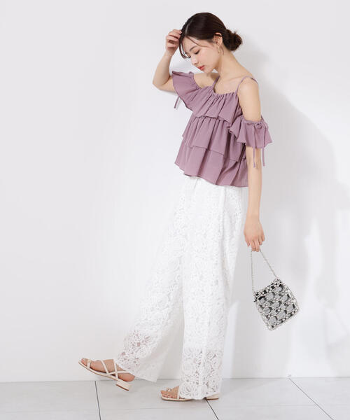 PROPORTION BODY DRESSING(プロポーションボディドレッシング)の「<E>レースワイドパンツ / 1215237700(その他パンツ・レディース・ブラック/ホワイト・SMALL/MEDIUM)」の18枚目の写真