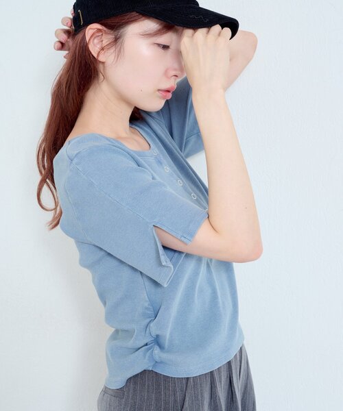 新色追加/5色展開/XS.Fサイズ展開】ピグメントヘンリーTEE（T