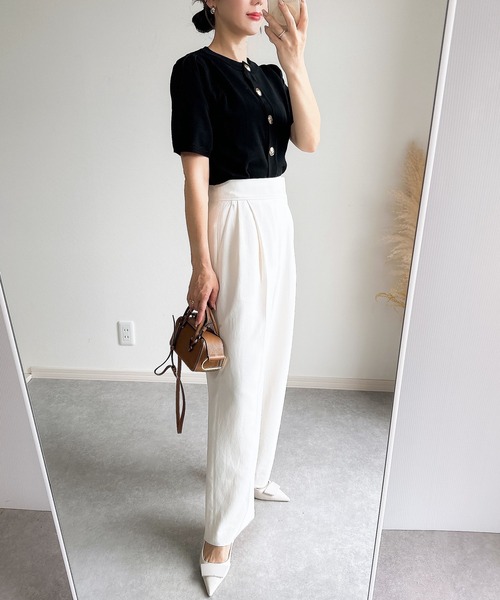 &. NOSTALGIA（アンドドットノスタルジア）の「【ZOZO限定】ショルダータックニットカーデ（カーディガン/ボレロ・レディース・ブラウン/ブラック/アイボリー・M）」の22枚目の写真