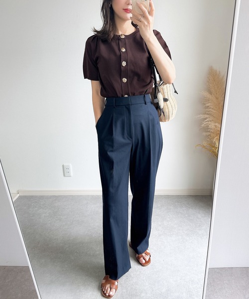 &. NOSTALGIA（アンドドットノスタルジア）の「【ZOZO限定】ショルダータックニットカーデ（カーディガン/ボレロ・レディース・ブラウン/ブラック/アイボリー・M）」の19枚目の写真