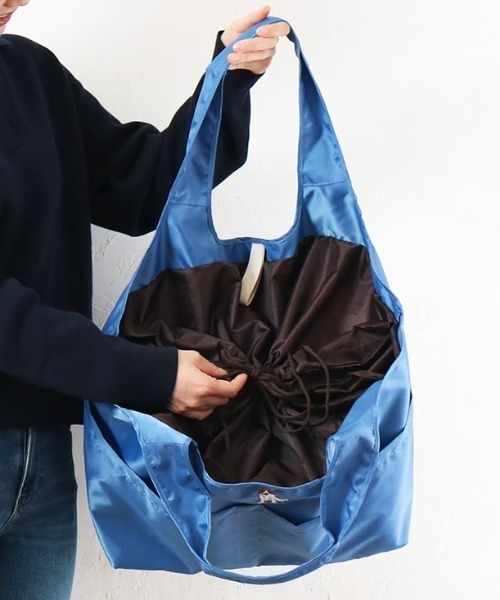 ハンドバッグ　エコバッグ モチーフ総柄プリント保冷コンパクトエコバッグL（エコバッグ