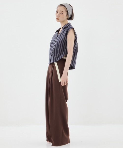ブラウス シャツ 「STUDIOUS/ステュディオス」Seersucker Sleeveless Shirt/シアサッカースリーブレスシャツ/ブラウス セール】【STUDIOUS/ステュディオス】Seersucker Sleeveless