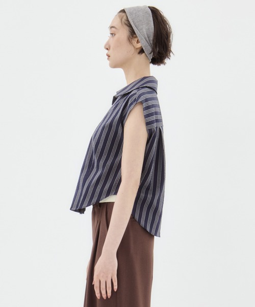 ブラウス シャツ 「STUDIOUS/ステュディオス」Seersucker Sleeveless Shirt/シアサッカースリーブレスシャツ/ブラウス セール】【STUDIOUS/ステュディオス】Seersucker Sleeveless