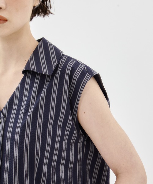 ブラウス シャツ 「STUDIOUS/ステュディオス」Seersucker Sleeveless Shirt/シアサッカースリーブレスシャツ/ブラウス セール】【STUDIOUS/ステュディオス】Seersucker Sleeveless