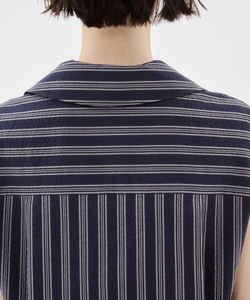 ブラウス シャツ 「STUDIOUS/ステュディオス」Seersucker Sleeveless Shirt/シアサッカースリーブレスシャツ/ブラウス セール】【STUDIOUS/ステュディオス】Seersucker Sleeveless
